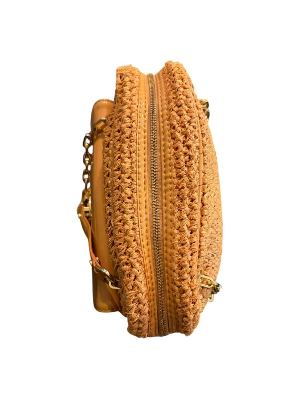 Tory Burch Straw Turnlock Mini Crossbody Bag with Tags